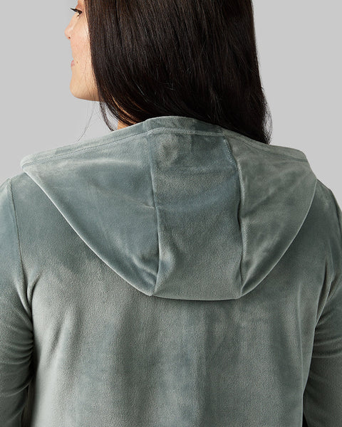 WOMEN'S SOFT VELOUR HOODED FULL-ZIP