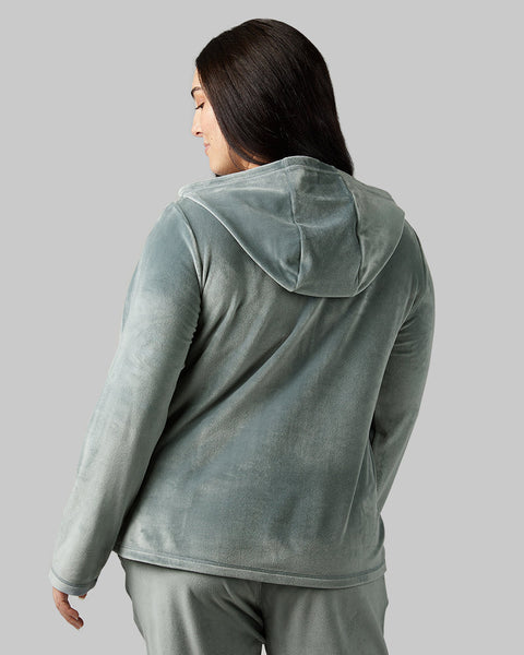 WOMEN'S SOFT VELOUR HOODED FULL-ZIP