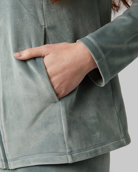 WOMEN'S SOFT VELOUR HOODED FULL-ZIP