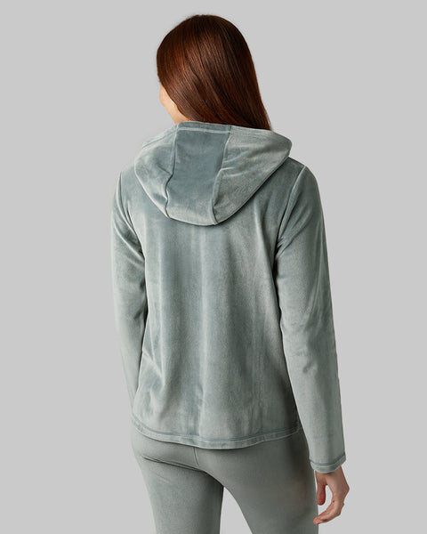 WOMEN'S SOFT VELOUR HOODED FULL-ZIP