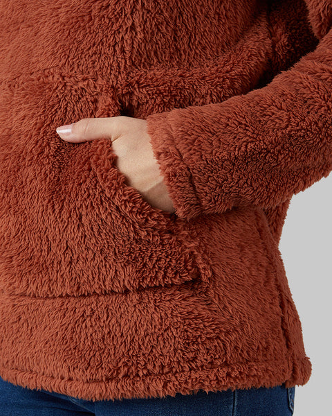 WOMEN'S SOFT SHERPA PULLOVER HOODIE