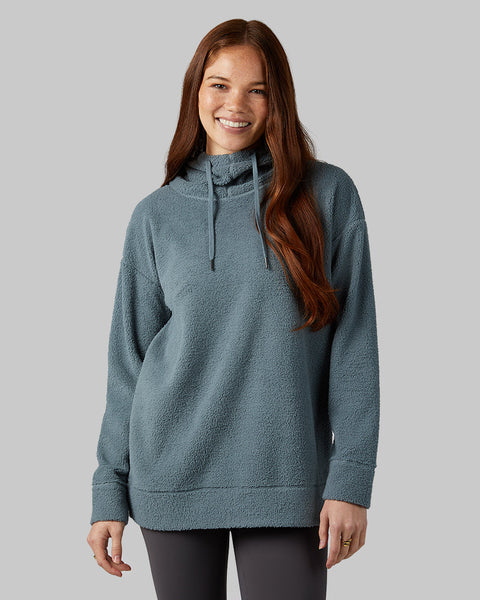 WOMEN'S SHORTHAIR SHERPA PULLOVER HOODIE