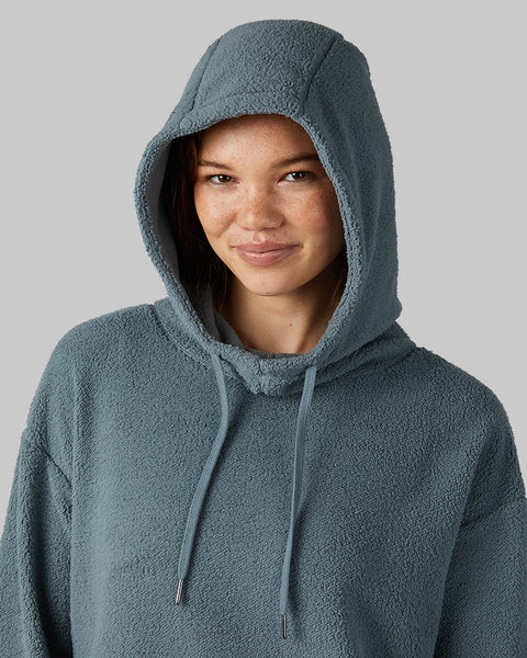 WOMEN'S SHORTHAIR SHERPA PULLOVER HOODIE