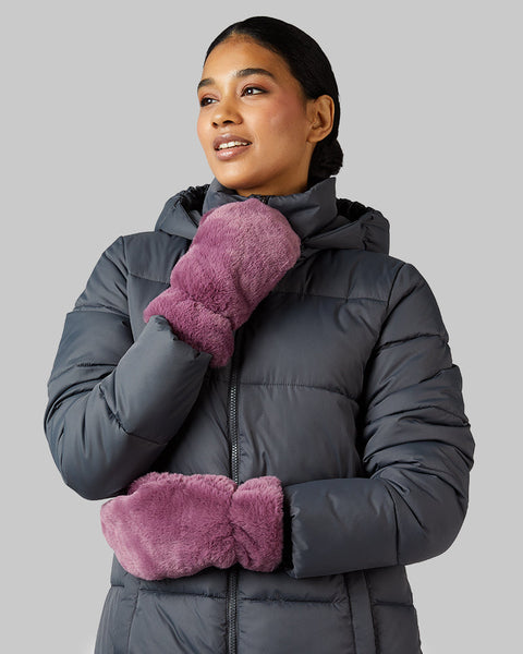 WOMEN'S PLUSH FUR MITTENS