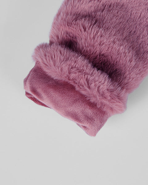 WOMEN'S PLUSH FUR MITTENS