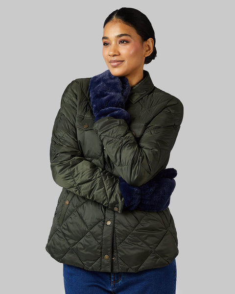 WOMEN'S PLUSH FUR MITTENS