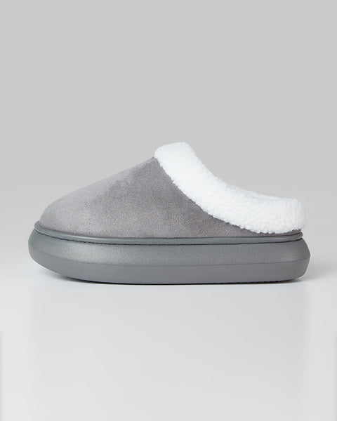 WOMEN'S SHERPA-LINED FAUX SUEDE SLIPPERS
