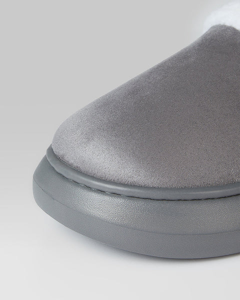 WOMEN'S SHERPA-LINED FAUX SUEDE SLIPPERS