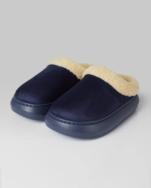 WOMEN'S SHERPA-LINED FAUX SUEDE SLIPPERS
