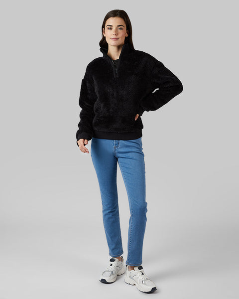 WOMEN'S FLUFFY SHERPA 1/4 ZIP TOP