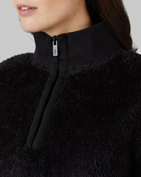 WOMEN'S FLUFFY SHERPA 1/4 ZIP TOP