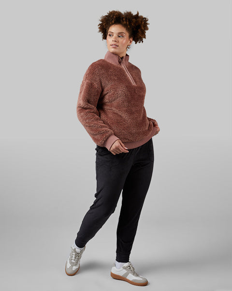 WOMEN'S FLUFFY SHERPA 1/4 ZIP TOP