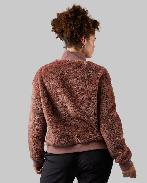 WOMEN'S FLUFFY SHERPA 1/4 ZIP TOP