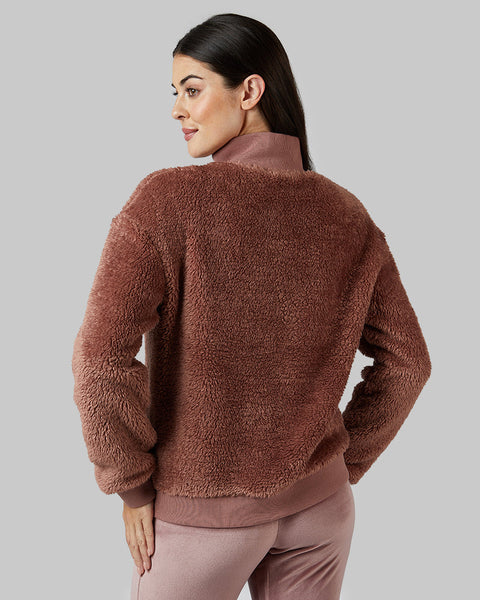 WOMEN'S FLUFFY SHERPA 1/4 ZIP TOP