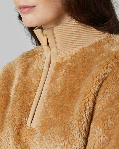 WOMEN'S FLUFFY SHERPA 1/4 ZIP TOP