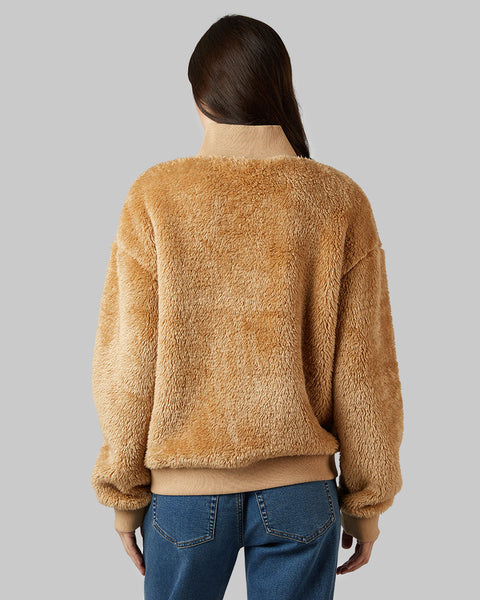 WOMEN'S FLUFFY SHERPA 1/4 ZIP TOP