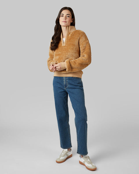WOMEN'S FLUFFY SHERPA 1/4 ZIP TOP