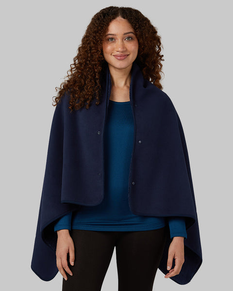 WOMEN'S FLEECE-LINED SHERPA WEARABLE BLANKET
