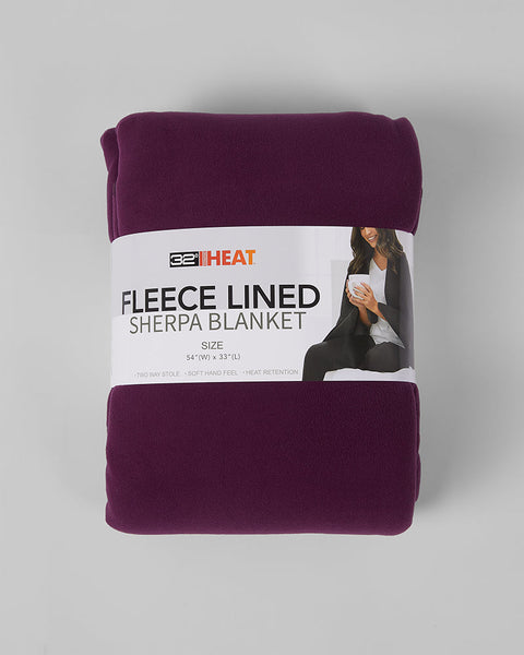 WOMEN'S FLEECE-LINED SHERPA WEARABLE BLANKET