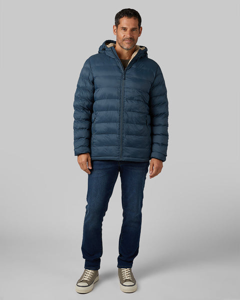 MEN'S HOODED SHERPA-LINED JACKET