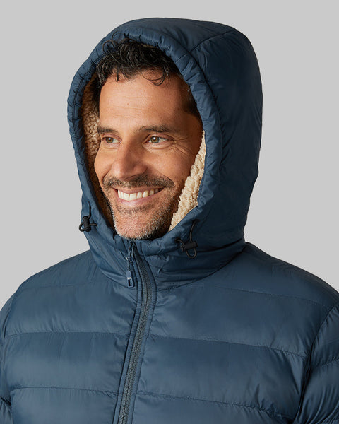 MEN'S HOODED SHERPA-LINED JACKET