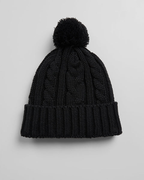 CABLE KNIT POM BEANIE