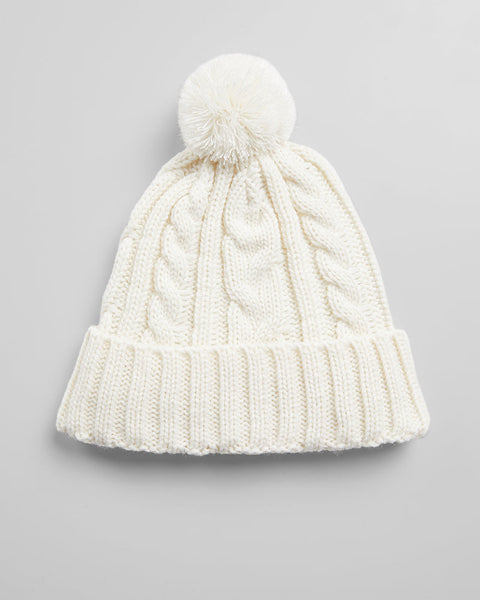 CABLE KNIT POM BEANIE