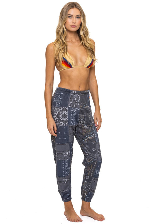 BANDANA QUILTED SWEATPANTS - CHARCOAL