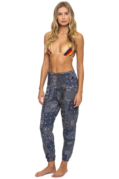 BANDANA QUILTED SWEATPANTS - CHARCOAL