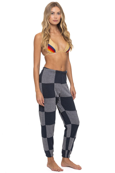 CHECK QUILTED SWEATPANTS - HEATHER // CHARCOAL