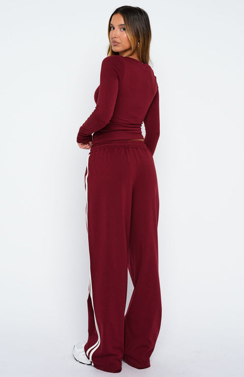 Found You Out Track Pants Burgundy