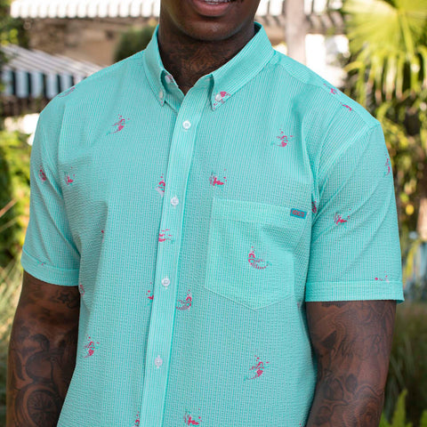 Mermaids – Stretch Seersucker Short Sleeve Shirt