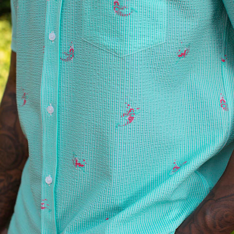 Mermaids – Stretch Seersucker Short Sleeve Shirt