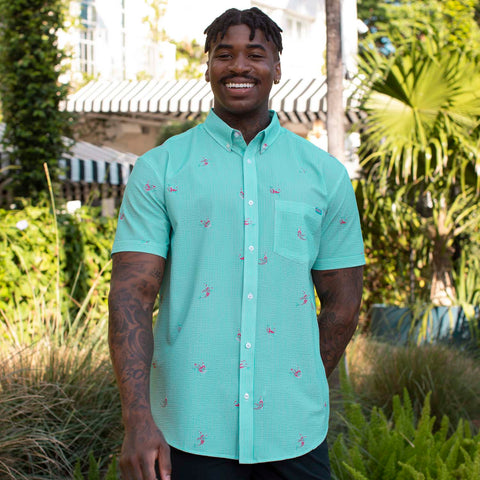 Mermaids – Stretch Seersucker Short Sleeve Shirt