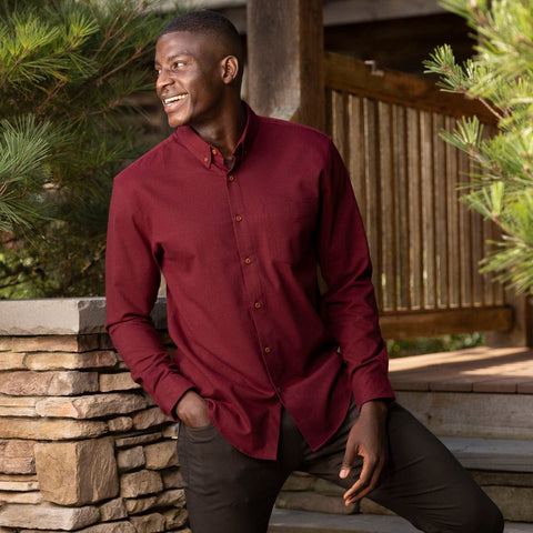 Burgundy – BorlandFlex™ Long Sleeve Flannel (2024 Fit)