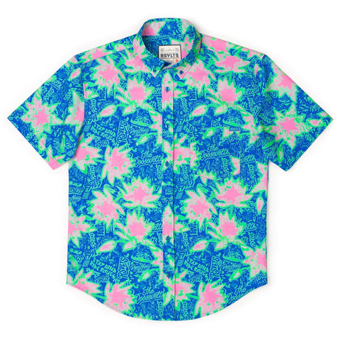 Camp Kunu Floral (Light Blue) – KUNUFLEX Short Sleeve Shirt