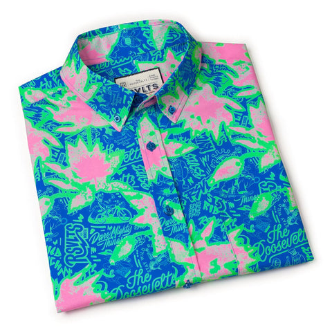 Camp Kunu Floral (Light Blue) – KUNUFLEX Short Sleeve Shirt