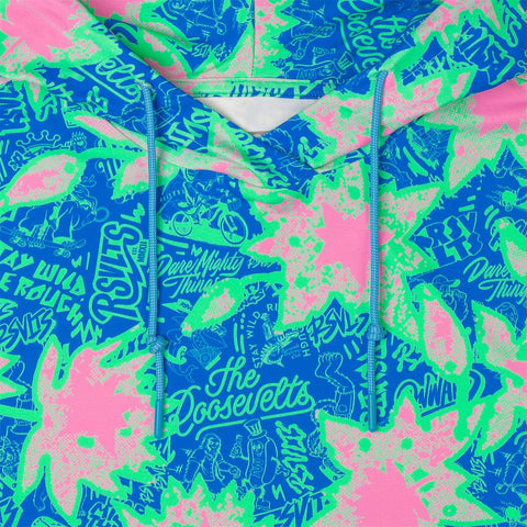 Camp Kunu Floral (Light Blue) – Performance Hoodie