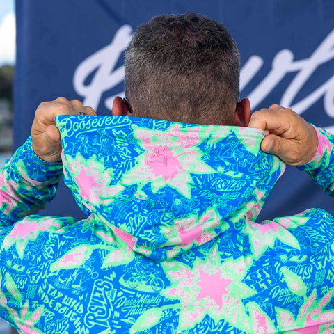 Camp Kunu Floral (Light Blue) – Performance Hoodie