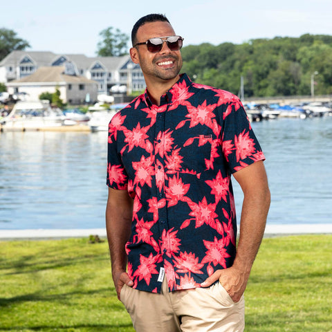 Camp Kunu Floral (Red) – KUNUFLEX Short Sleeve Shirt