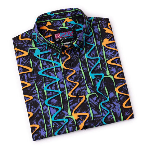 '90s Retro Retro Squigglies – KUNUFLEX Short Sleeve Shirt
