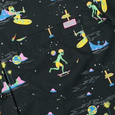 '90s Retro Space Beach – KUNUFLEX Short Sleeve Shirt