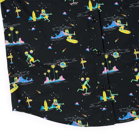 '90s Retro Space Beach – KUNUFLEX Short Sleeve Shirt