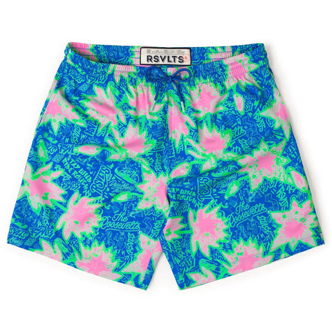 Camp Kunu Floral (Light Blue) – Hybrid Shorts