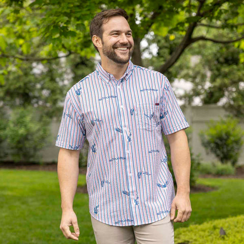 America's Got Talons – Stretch Seersucker Short Sleeve Shirt