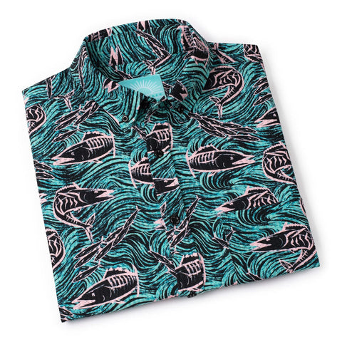 Fishies – Stretch Seersucker Short Sleeve Shirt