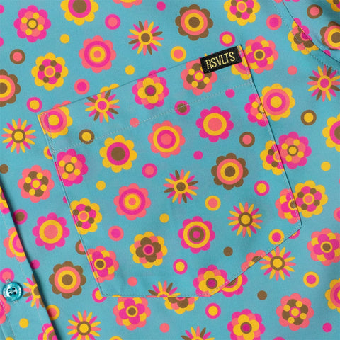 '70s Retro Flower Ballad – KUNUFLEX Short Sleeve Shirt