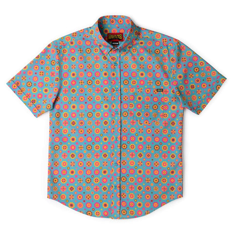 '70s Retro Flower Ballad – KUNUFLEX Short Sleeve Shirt