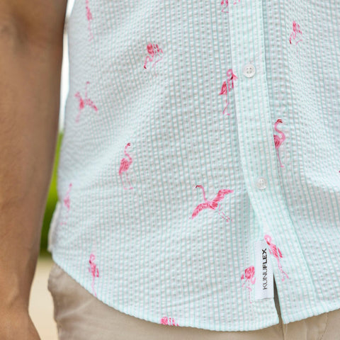 Mingos – Stretch Seersucker Short Sleeve Shirt