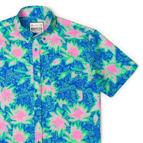 Camp Kunu Floral (Light Blue) – KUNUFLEX Short Sleeve Shirt